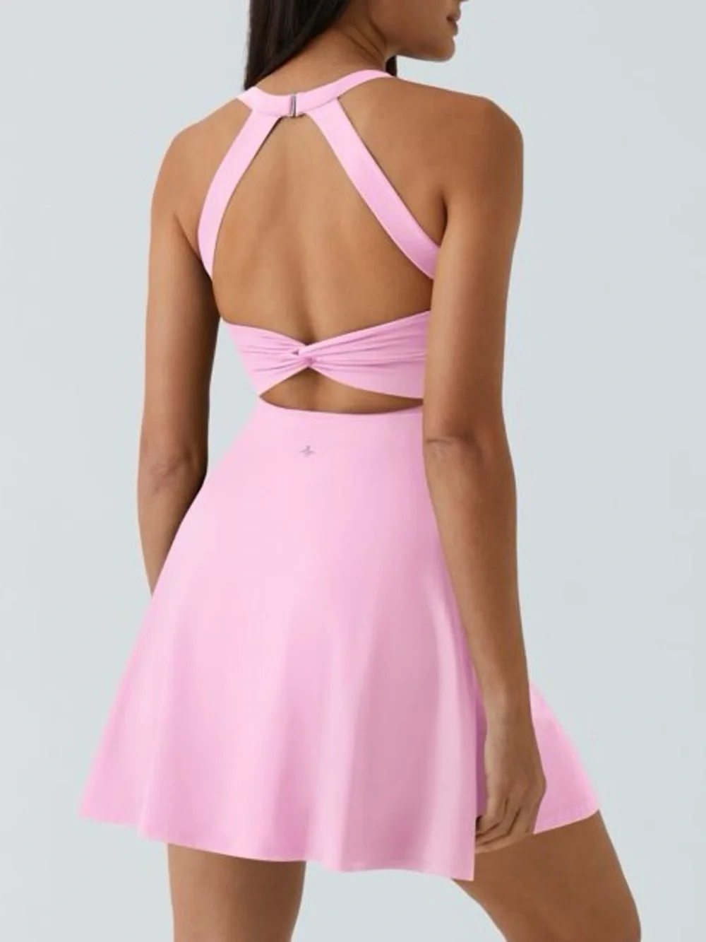 HALARA SoftlyZero™ Airy Backless Twisted Flare Active Dress (Color: nosegay)